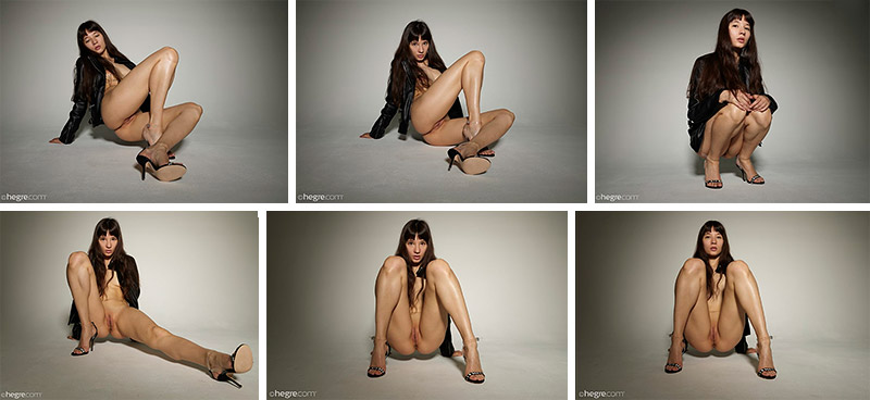 katya v nude & leather by Petter Hegre