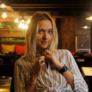 Clubnika Jane relaxing in a cozy restaurant for her latest Zishy photo set